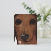 RED DACHSHUND BRIEFKAART (Staand voorkant)
