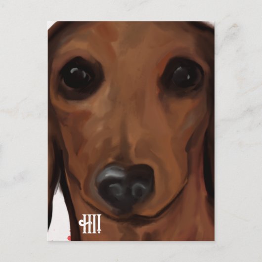 RED DACHSHUND BRIEFKAART (Voorkant)