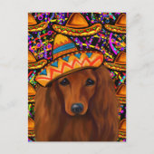 RED DACHSHUND BRIEFKAART (Voorkant)