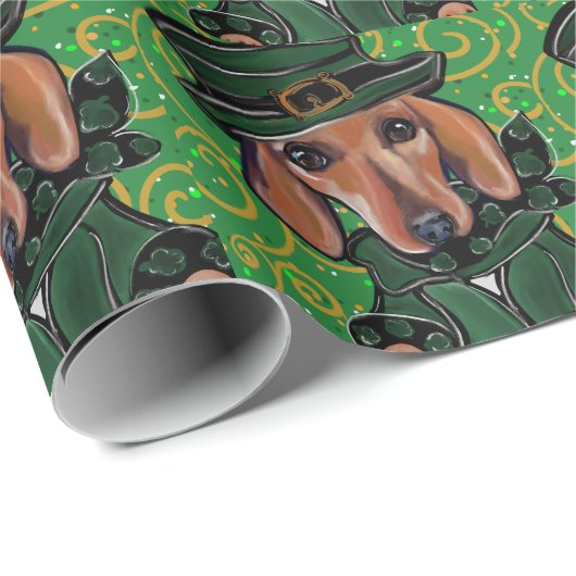 RED DACHSHUND CADEAUPAPIER (Rol Hoek)