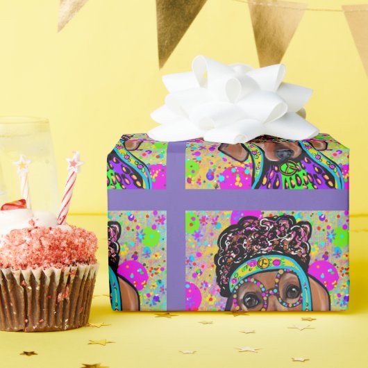 RED DACHSHUND CADEAUPAPIER (Verjaardagsfeest)