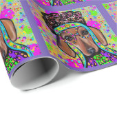 RED DACHSHUND CADEAUPAPIER (Rol Hoek)