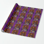RED DACHSHUND CADEAUPAPIER (Uitgerold)