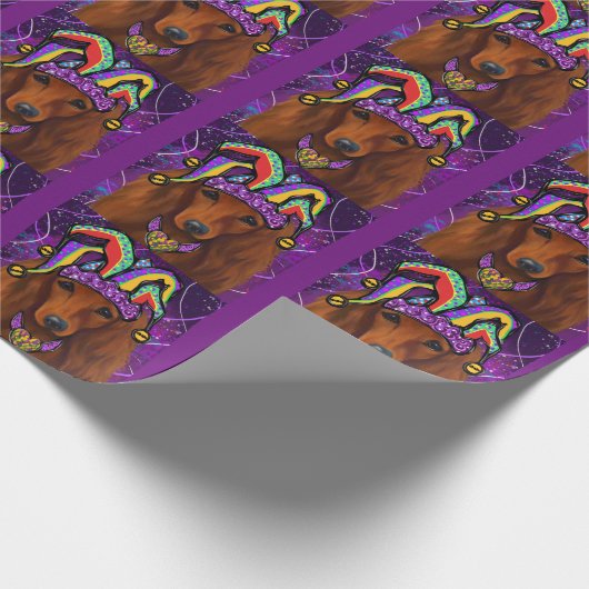 RED DACHSHUND CADEAUPAPIER (Hoek)