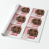Red Dachshund Cadeaupapier (Uitgerold)