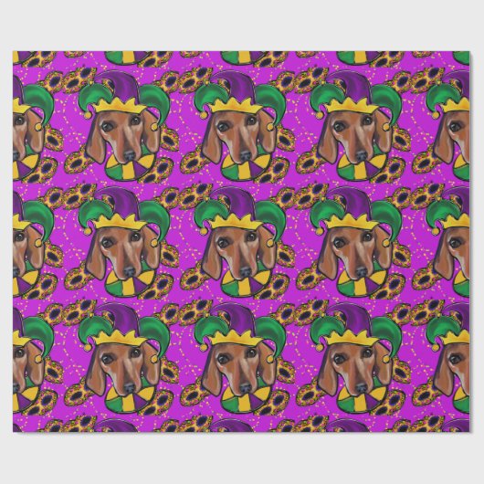 RED DACHSHUND CADEAUPAPIER (Vlak)