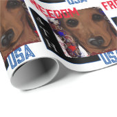 Red Dachshund Cadeaupapier (Rol Hoek)