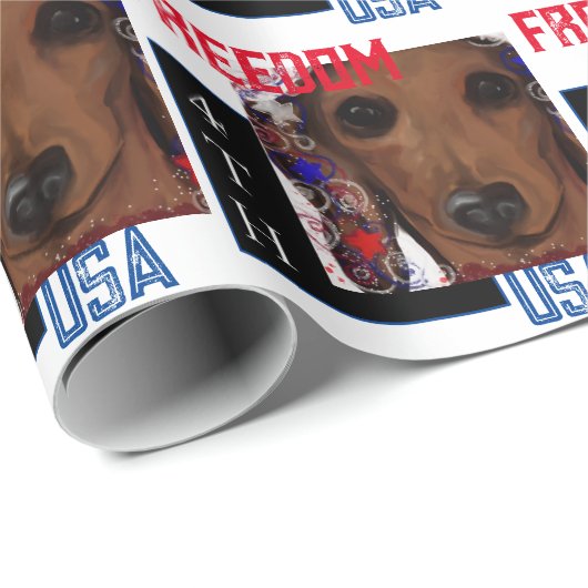 Red Dachshund Cadeaupapier (Rol Hoek)