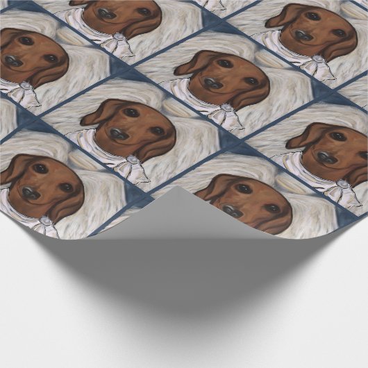 Red Dachshund Cadeaupapier (Hoek)