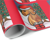 Red Dachshund Cadeaupapier (Rol Hoek)