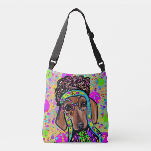 RED DACHSHUND CROSSBODY TAS (Voorkant)