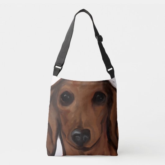 RED DACHSHUND CROSSBODY TAS (Voorkant)