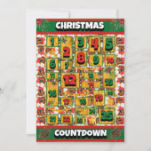 Red Dachshund Dog Countdown kerstavond Advent Feestdagenkaart (Voorkant)