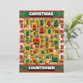 Red Dachshund Dog Countdown kerstavond Advent Feestdagenkaart (Staand voorkant)