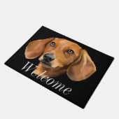 Red Dachshund Dog Deurmat (Schuin)