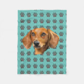 Red Dachshund Dog Fleece Deken (Voorkant)