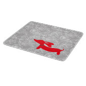 Red Dachshund Floral Cutting Board Snijplank (Hoek)