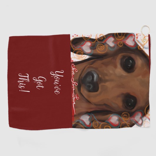 Red Dachshund Golfhanddoek (Horizontaal)