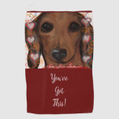 Red Dachshund Golfhanddoek (Voorkant)