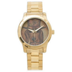 RED DACHSHUND HORLOGE