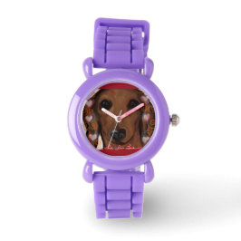 Red Dachshund Horloge