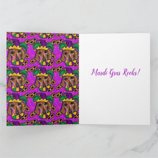 RED DACHSHUND KAART (Binnen)