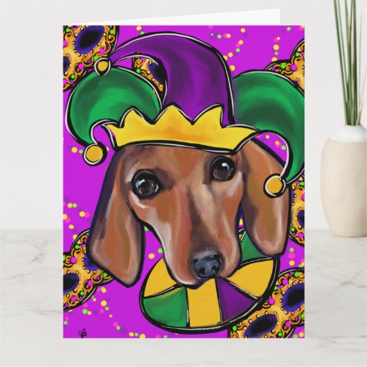 RED DACHSHUND KAART (Voorkant)