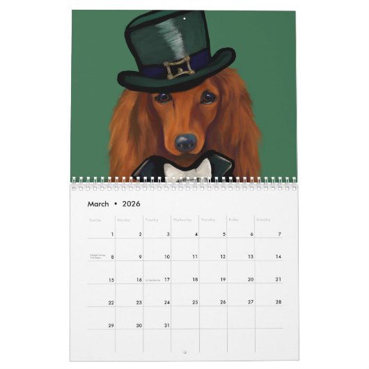 Red Dachshund Kalender (Mar 2026)