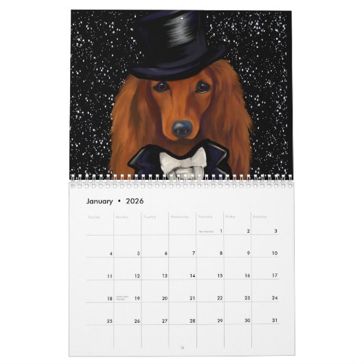 Red Dachshund Kalender (Jan 2026)