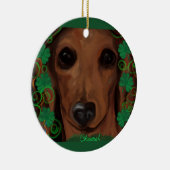 Red Dachshund Keramisch Ornament (Rechts)