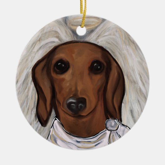 Red Dachshund Keramisch Ornament (Voorkant)