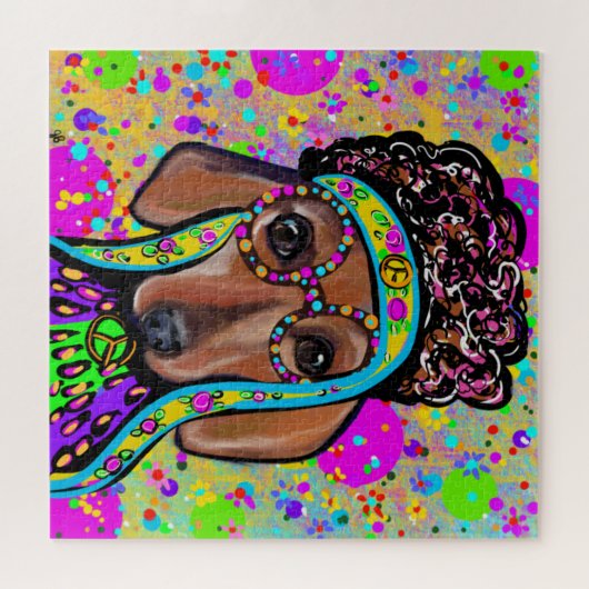 RED DACHSHUND LEGPUZZEL (Horizontaal)