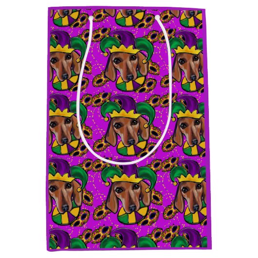 RED DACHSHUND MEDIUM CADEAUZAKJE (Voorkant)