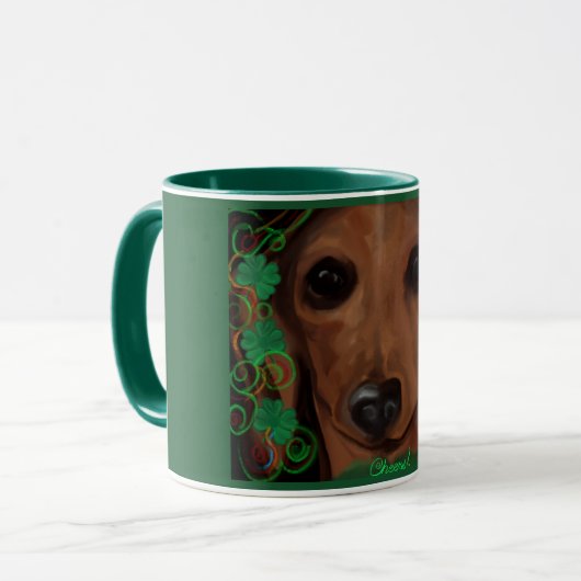 Red Dachshund Mok (Voorkant links)