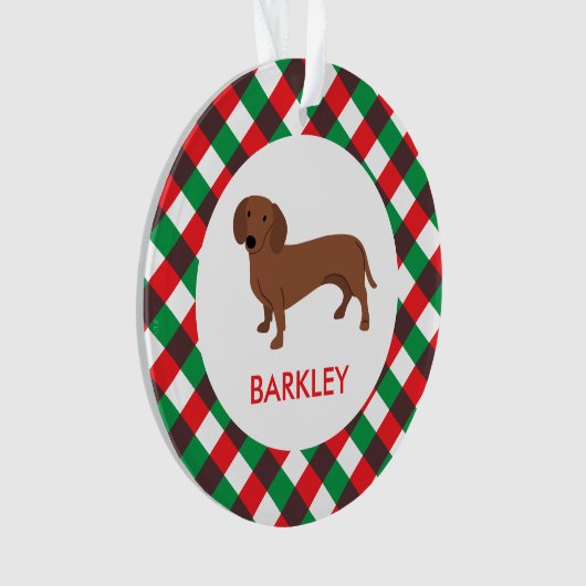 Red Dachshund Ornament (voorkant)
