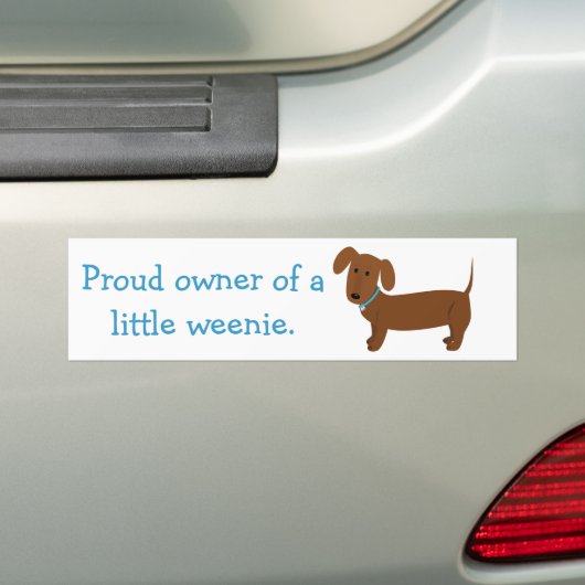 Red Dachshund Owner Funny Bumpersticker (Op auto)