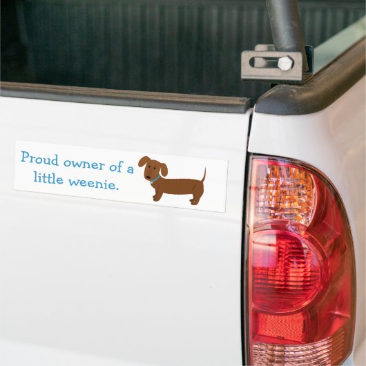 Red Dachshund Owner Funny Bumpersticker (Op Truck)