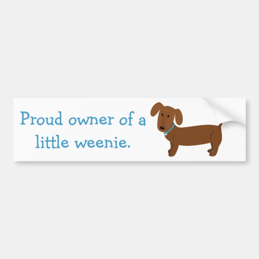 Red Dachshund Owner Funny Bumpersticker (Voorkant)