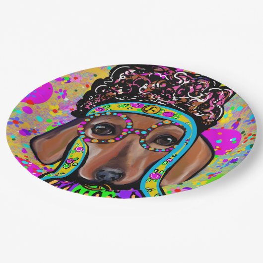 RED DACHSHUND PAPIEREN BORDJE (Gekanteld)