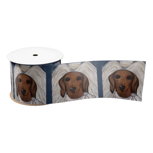 Red Dachshund Satijnen Lint (Spoel)