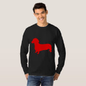 Red Dachshund Silhouette T-shirt (Voorkant volledig)