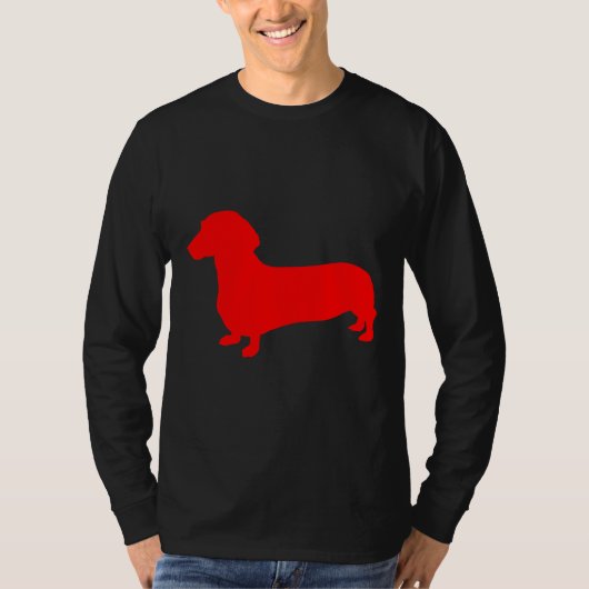 Red Dachshund Silhouette T-shirt (Voorkant)