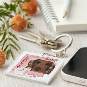 Red Dachshund Sleutelhanger