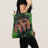 RED DACHSHUND ST. PATTY TOTE BAG (Dichtbij)
