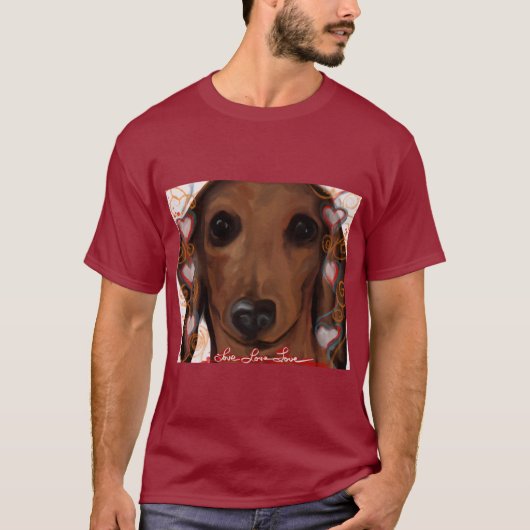 Red Dachshund T-shirt (Voorkant)