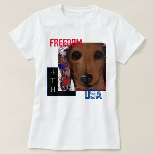 Red Dachshund T-shirt (Design voorkant)