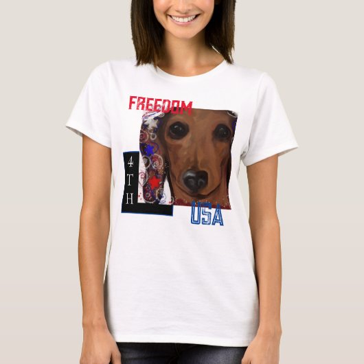 Red Dachshund T-shirt (Voorkant)