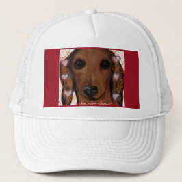RED DACHSHUND TRUCKER PET