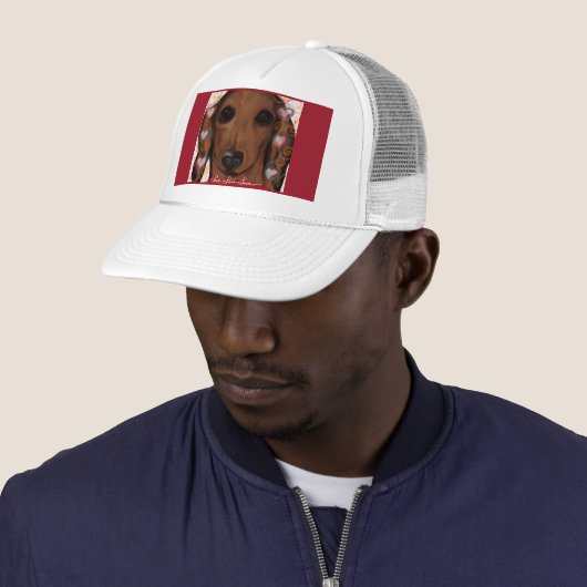 RED DACHSHUND TRUCKER PET (In situ)