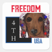Red Dachshund Vierkante Sticker (Voorkant)